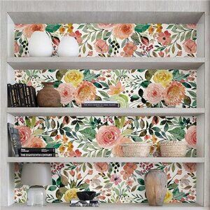 Peel & Stick Floral Wallpaper Rose Peony 17.7x118 ft